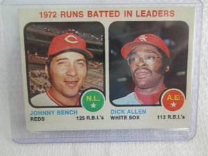 lot 19 image: 1973 Topps Johnny Bench Run Batted ...
