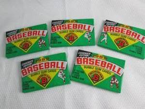 lot 34 image: 5 1989 Bowman Wax Packs...