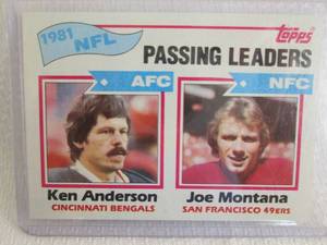 lot 44 image: 1982 Topps Joe Montana Passing Lead...