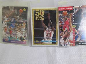 lot 70 image: 3 Michael Jordan Upper Deck & Topps...