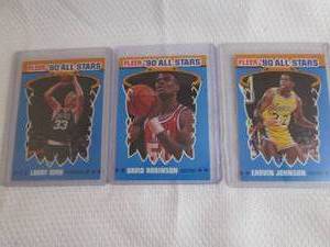 lot 84 image: 1990-91 Fleer Earvin Johnson, Larry...