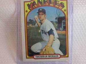 lot 92 image: 1972 Topps Thurman Munson Card...