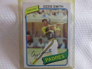 lot 130 image: 1980 Topps Ozzie Smith Card...