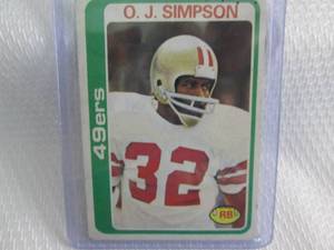 lot 138 image: 1978 Topps O.J Simpson Card...