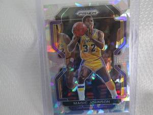 lot 201 image: 2021-222 Prizm Magic Johnson Silver...