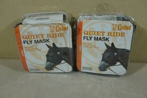 lot 40 image: 2 Cashel Quiet Ride Fly Masks -Horse, Standard with Ears