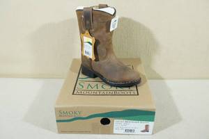 lot 106 image: Smoky Mountain Boots -Kids 10.5, Brown Oil Distress