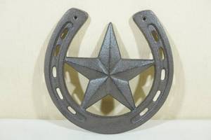 lot 126 image: Cast Iron Horse Show Star Wall Dcor