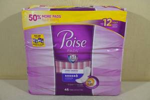 lot 233 image: 45 Pack of Poise Long Length Pads