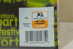 lot 50C image: Halloween Costume -Morphsuit Pumpkin XL