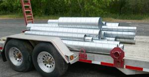 lot 53 image: Trailer full of various size and length Dust Pipe  Duct (pipe only)