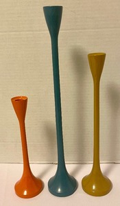lot 17 image: Trio of Vintage Candle Holders by Contempo Color