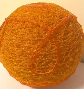 lot 13 image: Mid Century Modern Orange Spaghetti Lamp Shade
