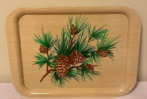 lot 94 image: 12 Vintage Pinecone Motif Metal Trays