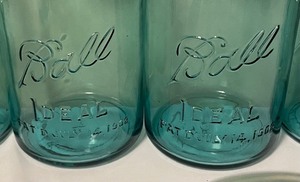 lot 100 image: 16 Blue Ball Jars