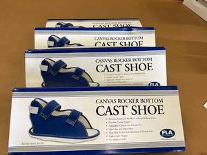 Lot Of 4 New In Box FLA Orthopedics Canvas Rocker Bottom Cast Shoes - Stock Photos Shown In Pics