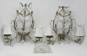 lot 99 image: Crystal Wall Sconces
