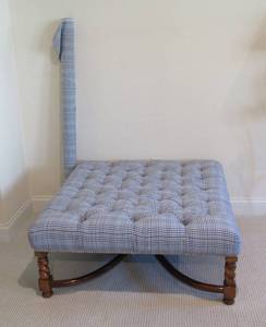 lot 78 image: Large Square Ottoman with additional fabric on roll