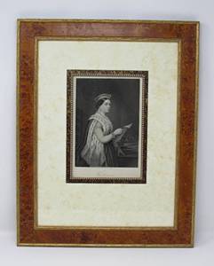 lot 28 image: Two portraits Queen Victoria & Catherine De Medicis with burl wood frames