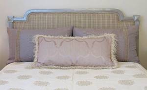 lot 2 image: Custom designed and sewn Queen size bed Linen
