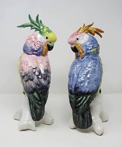 lot 5 image: Rare and Collectible Painted China Parrots by Chelsea House Port Royal