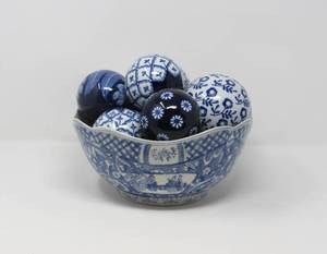 lot 19 image: China  Bowl with decorative china spheres