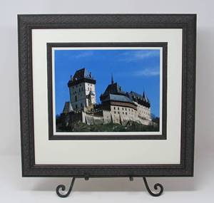 lot 27 image: 5 art framed art photos with picture stands