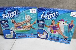 lot 42 image: H20 Go Swim Rings-1 Unicorn 1 Alpaca-Set of 2