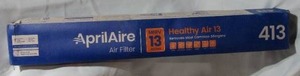 lot 107 image: Aprilaire 16 in. x 25 in. x 4 in. 413 Air Cleaner Filter MERV 13 for Whole-House Air Purifier Models 1410, 1610, 2410, 2416, 4400
