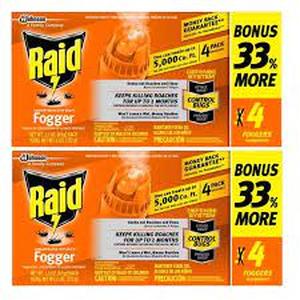 lot 77 image: Set of 2 Raid Concentrated Deep Reach Pest Killer, Fogger for Roaches 1.5 fl oz, 4 Cans