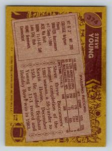 lot 11 image: Steve Young RC - 1986 Topps # 374 Vintage Rookie Football Card