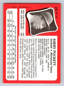 lot 22 image: Kirby Puckett RC 1986 Kay Bee Toys Young Superstars #25 Rare Minnesota Twins Rookie Baseball Card