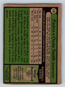lot 23 image: Ozzie Smith RC - 1979 Topps #116 Vintage Rookie Baseball Card