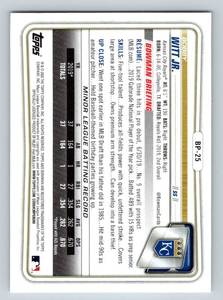 lot 34 image: Bobby Witt Jr. RC - 2020 1st Bowman #BP-25 Rookie Baseball Card