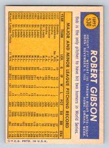 lot 49 image: 1970 Bob Gibson #530 Topps Vintage Baseball Card