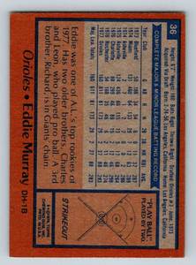 lot 68 image: Eddie Murray RC - 1978 Topps #36 Vintage Rookie Baseball Card