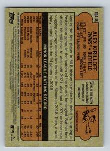 lot 82 image: Alex Kiriloff Autographed Card - 2021 Topps Heritage #ROA-AK Minnesota Twins Baseball Card