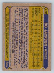 lot 93 image: Bo Jackson RC - 1987 Topps #170 Rookie Baseball Card