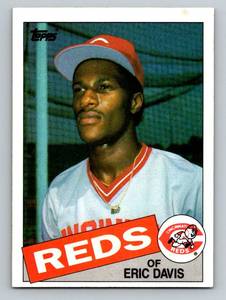 lot 98 image: 1985 Topps RCs - Dwight Gooden #620 and Eric Davis #627 Rookie Vintage Baseball Cards