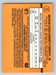 lot 101 image: Ken Griffey Jr. RC - 1989 Donruss Rated Rookie #33 Baseball Card