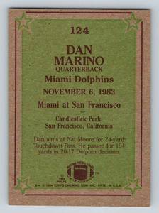 lot 152 image: Dan Marino RC 1984 Topps #124 Instant Replay Vintage Football Rookie Card