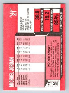 lot 209 image: Michael Jordan 1989 Fleer #21 Vintage Basketball Card