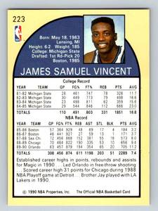lot 210 image: Michael Jordan in number 12 jersey, iconic card - 1990 Hoops Sam Vincent #223 Basketball Card
