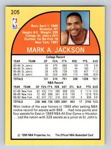 lot 211 image: 1990 Hoops #205 Mark Jackson with Menendez Brothers in the background, iconic basketball card