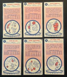 lot 203 image: 1969-70 Topps Basketball Tallboys, 6 card lot includes #34, 47, 52, 57, 58, and 93 Vintage Cards