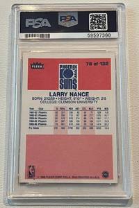 lot 186 image: 1986 Fleer Larry Nance PSA Graded 8 NM-MT #78 Vintage Basketball Card