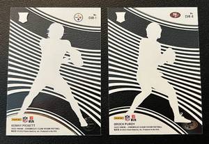 lot 184 image: Brock Purdy and Kenny Pickett RC Lot - 2022 Chronicles Clear Vision #CVR-8 and #CVR-1 Rookie Football Cards