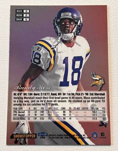 lot 181 image: Randy Moss RC Row 2 - 1998 Flair Showcase Style Sec 2 Row 2 Seat 5 Rookie Minnesota Vikings Football Card