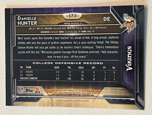 lot 170 image: Danielle Hunter RC Orange Refractor - 2015 Topps Chrome #173 Minnesota Vikings Football Card