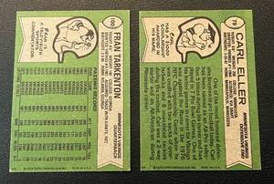 lot 149 image: Minnesota Vikings 1978 Topps Carl Eller #79 and Fran Tarkenton #100 2 card Vintage Football Lot
